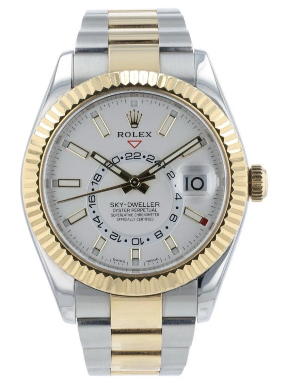 Rolex Sky Dweller White Dial Gold & Steel 42mm Automatic Men’s Watch